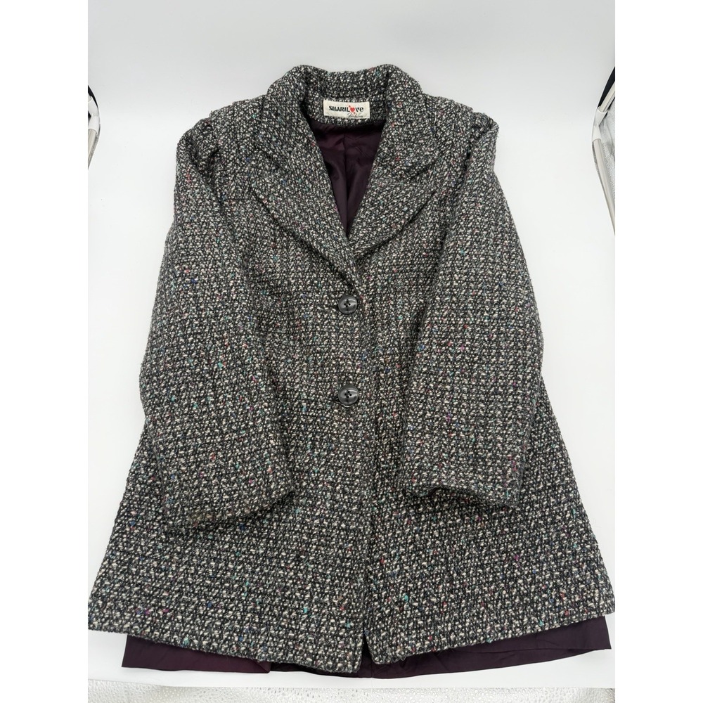 Sharilove Fashion Women's Medium 80s 90s Vintage Jacket Tweed Coat Colorful - Picture 1 of 6